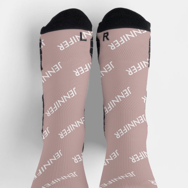 Modern Chic You Name It Personalised Dusty Pink Socks (Top)