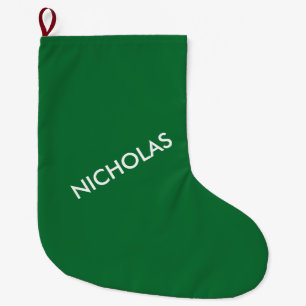 Modern Chic You Name It Personalised Green Large Christmas Stocking