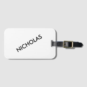 Modern Chic You Name It Personalised White Luggage Tag
