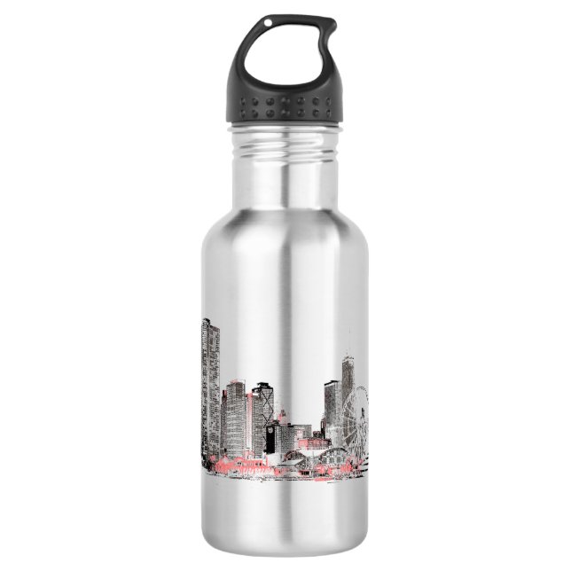 Modern Chicago Skyline 710 Ml Water Bottle (Front)