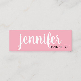Modern chick pink nail artist mini business card