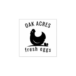 Modern chicken monogram egg stamp
