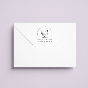 modern chicken return address Stamp