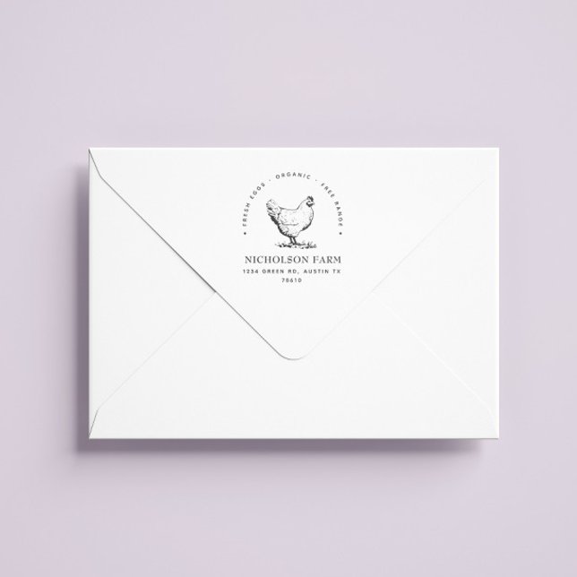 Modern Chicken Return Address Stamp (Creator Uploaded)