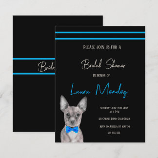 modern Chihuahua dog Bridal Shower Invitation