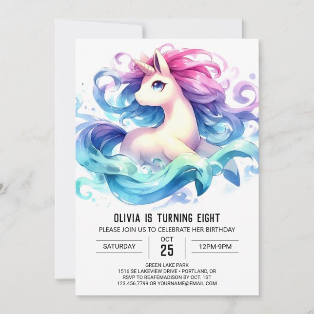  Modern Children Horse Birthday  Invitation (Front)
