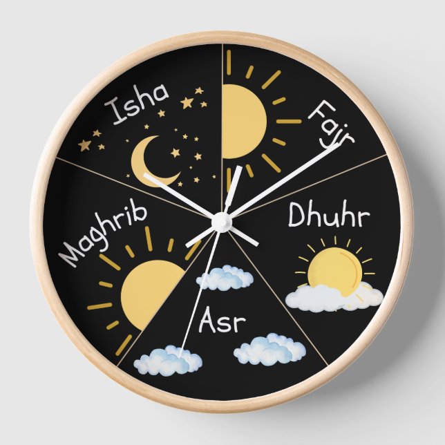Modern Children Muslim Prayer Aesthetic  Clock (Front)