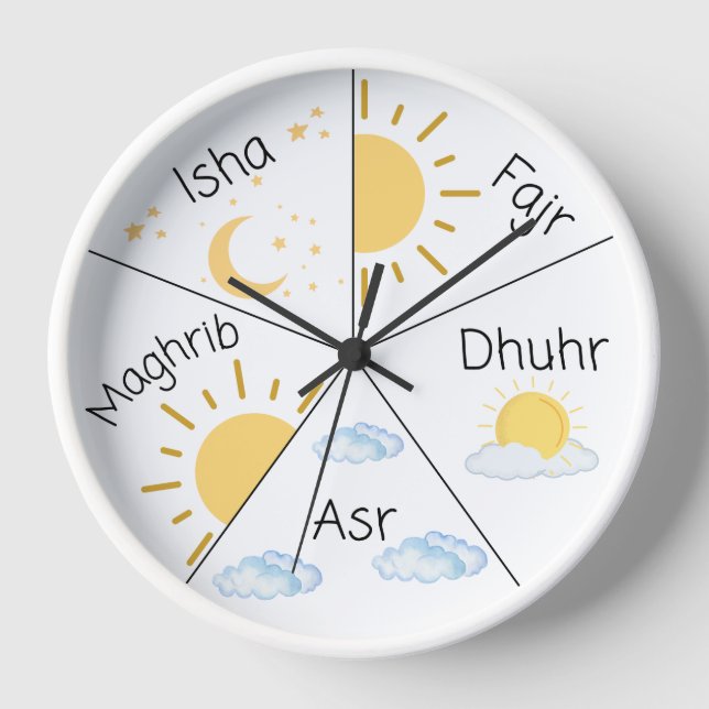 Modern Children Muslim Prayer  Clock (Front)