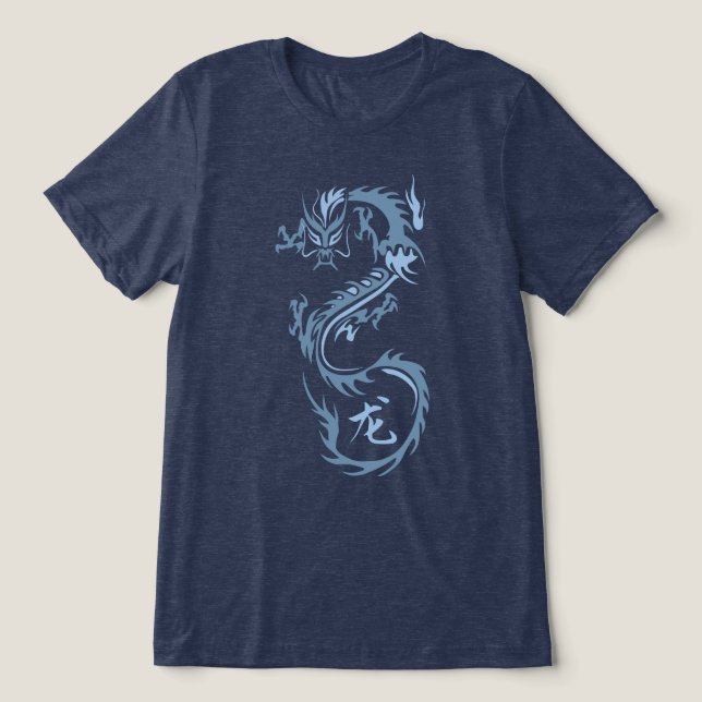 Modern Chinese Dragon Tri-Blend Shirt (Design Front)