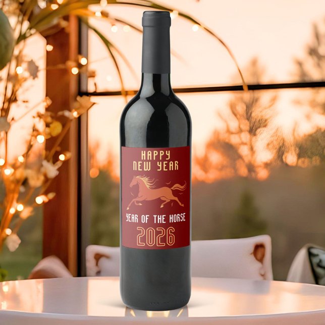 Modern Chinese Horse New Year 2026  Wine Label (Creator Uploaded)