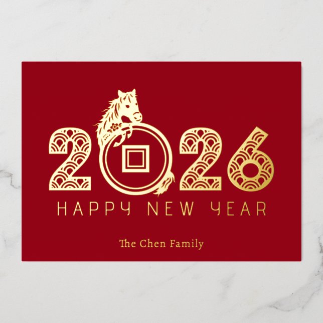 Modern Chinese Lunar New Year of Horse 2026 (Front)