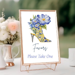 Modern Chinoiserie High-Heel Shoe Favours Sign Table Number