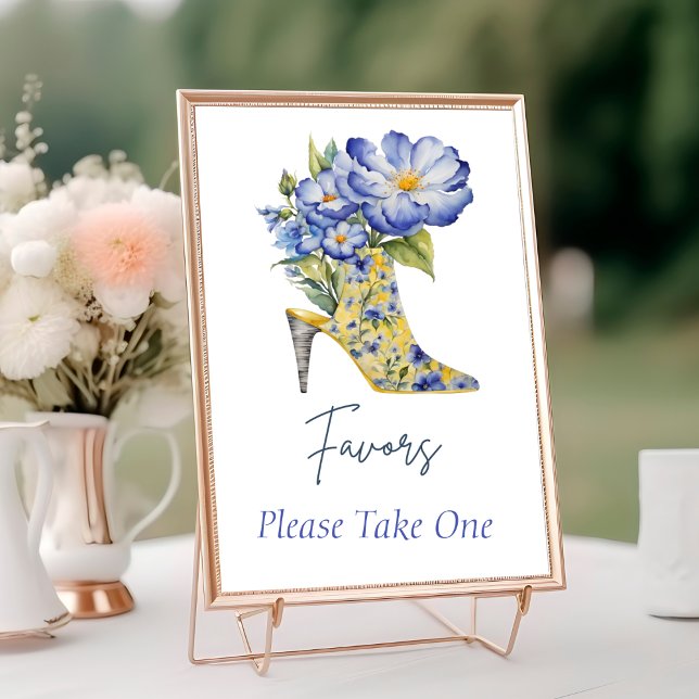 Modern Chinoiserie High-Heel Shoe Favours Sign Table Number (Creator Uploaded)