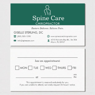 Modern Chiropractor Appointment Reminder Card