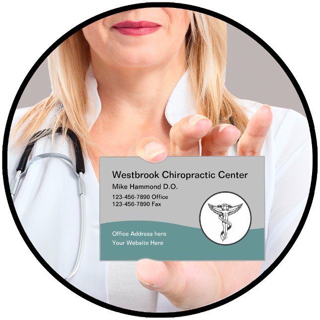 Modern Chiropractor Office Business Cards (Creator Uploaded)