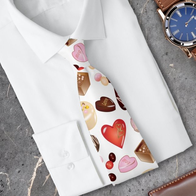 Modern Chocolate Candy Heart Tie (Creator Uploaded)