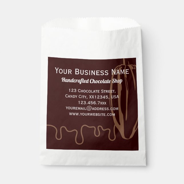 Modern Chocolatier Chocolate Shop Packaging Favour Bags (Front)