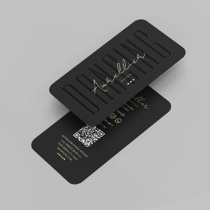 Modern Choreographer Dancing Dancer Black Gold Business Card
