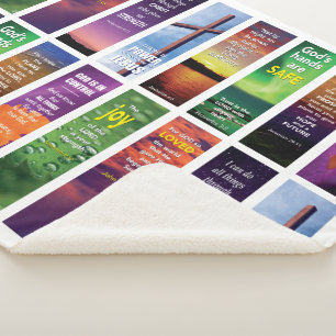 Modern Christian Bible Scripture Verses Sherpa Blanket