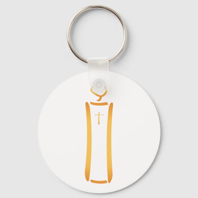 Modern Christian Candle Key Ring (Front)