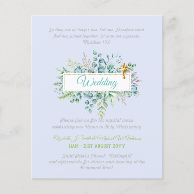 Modern Christian Catholic Wedding Invitation  (Front)