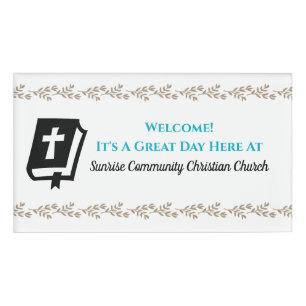 Modern Christian Church Greeter Usher Name Tag