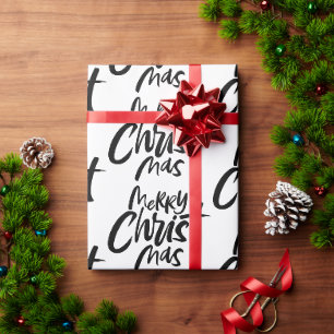 Modern Christian Merry Christ Christmas lettering Wrapping Paper