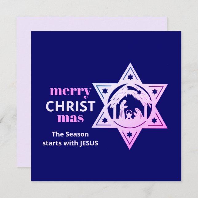 Modern Christian Nativity CHRISTmas Card (Front/Back)