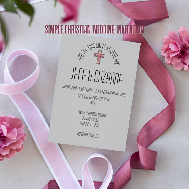 Modern Christian Watercolor Wedding Invitation (Creator Uploaded)