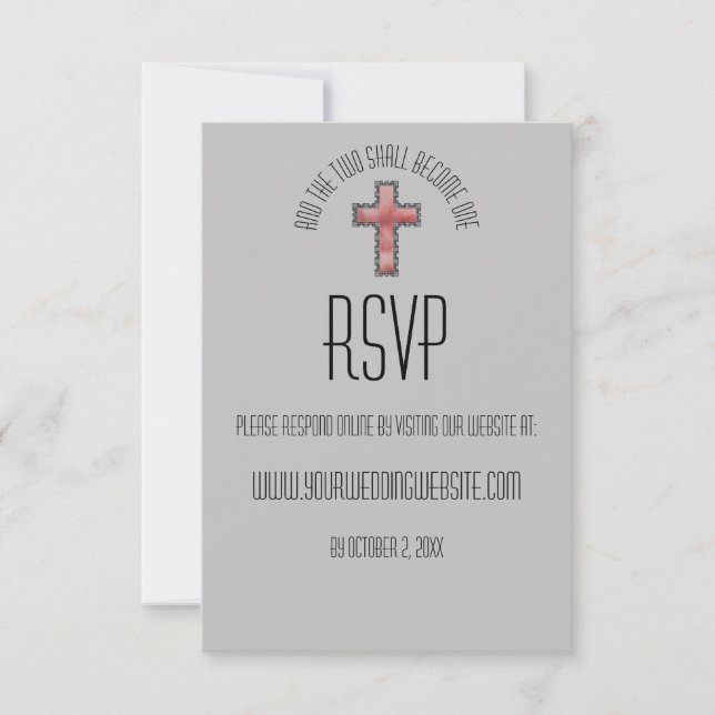 Modern Christian Wedding RSVP Card (Front)