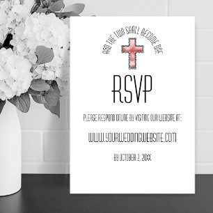 Modern Christian Wedding RSVP Card