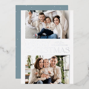 Modern Christmas 2 Photo Silver