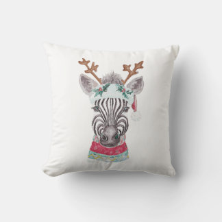 Modern Christmas Animal watercolor painting Cushion