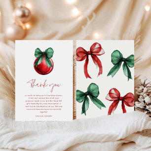 Modern Christmas Baby Shower Thank you Card