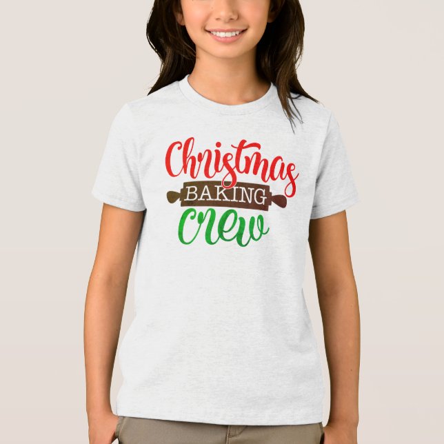 Modern Christmas Baking Crew | Holidays Tri-Blend Shirt (Front)