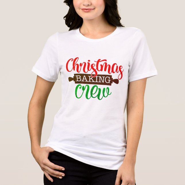 Modern Christmas Baking Crew | Holidays Tri-Blend Shirt (Front)