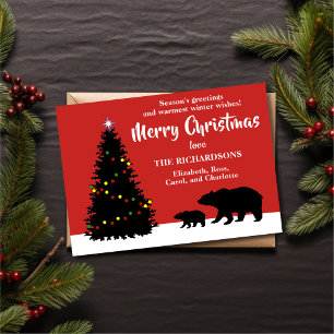 Modern Christmas Bears Holiday Card