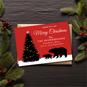 Modern Christmas Bears Holiday Card