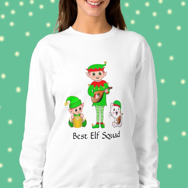 Modern Christmas Best Elf Squad T-Shirt Sweatshirt (Creator Uploaded)