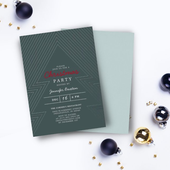 Modern Christmas Blue Holiday Party Silver Foil (Creator Uploaded)