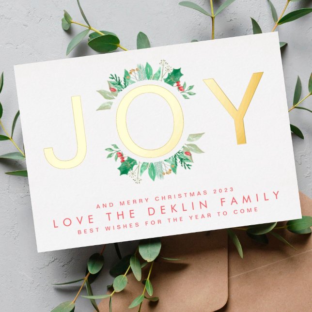 Modern Christmas Botanicals GOLD JOY Wreath Photo (Creator Uploaded)