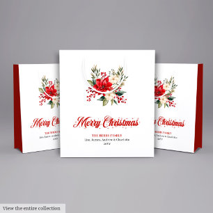 Modern Christmas Bouquet Watercolor Holiday Bags