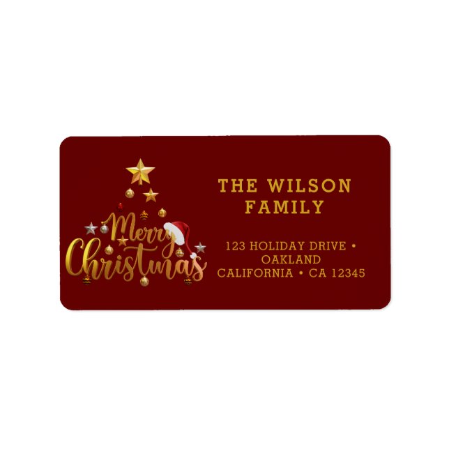  Modern Christmas Bright Red Label (Front)