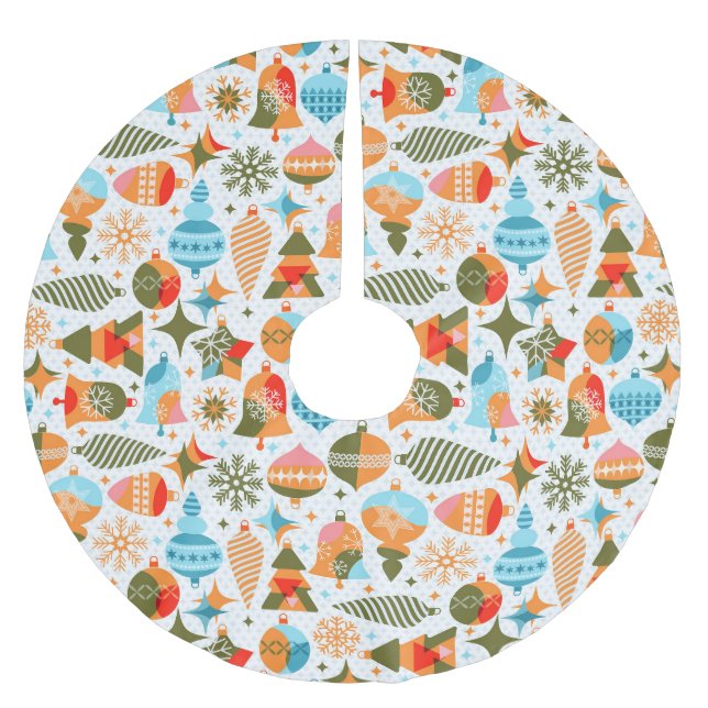 Modern Christmas Brushed Polyester Tree Skirt (Front)