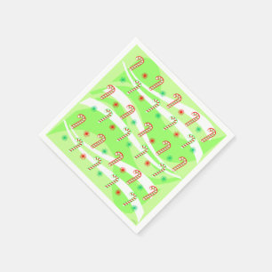 Modern Christmas Candy Canes Design Napkin