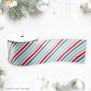 Modern Christmas Candy  Satin Ribbon