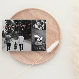 Modern Christmas Card | Red Trendy Collage
