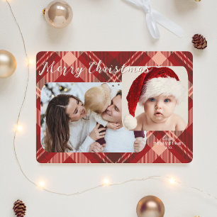 Modern Christmas Card   Traditional Plaid-Photo