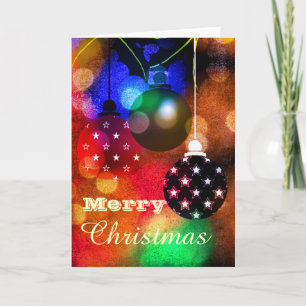 Modern Christmas Card with Ornaments