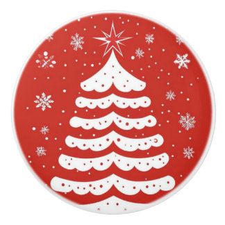 Modern Christmas Ceramic Knob